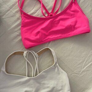 PACK OF TWO LULULEMON SPORTS BRA PINK AND WHITE SIZE SMALL